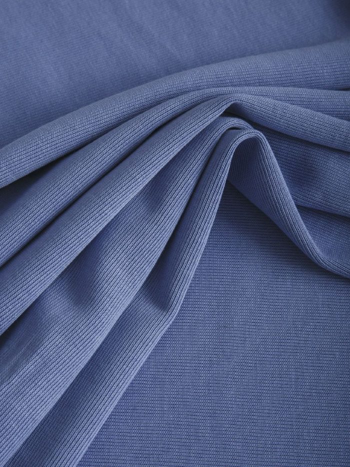 Ткань для рукоделия рибана – это трикотажное полотно, применяется для шитья одежды. Состав ткани: 85% хлопок, 15% полиэстер Плотность: 340 гр Ширина: 170 см